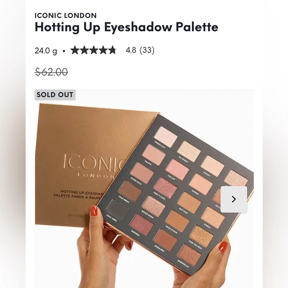 NIB ICONIC London Hotting it Up Eyeshadow Palette